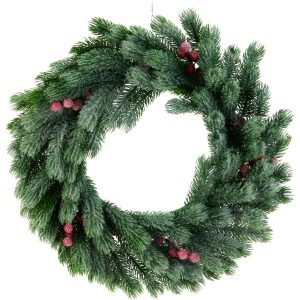 Wieniec świąteczny z jarzębiną i efektem śniegu, 42 cm 781971 Wieniec świąteczny z jarzębiną i efektem śniegu, 42 cm 781971