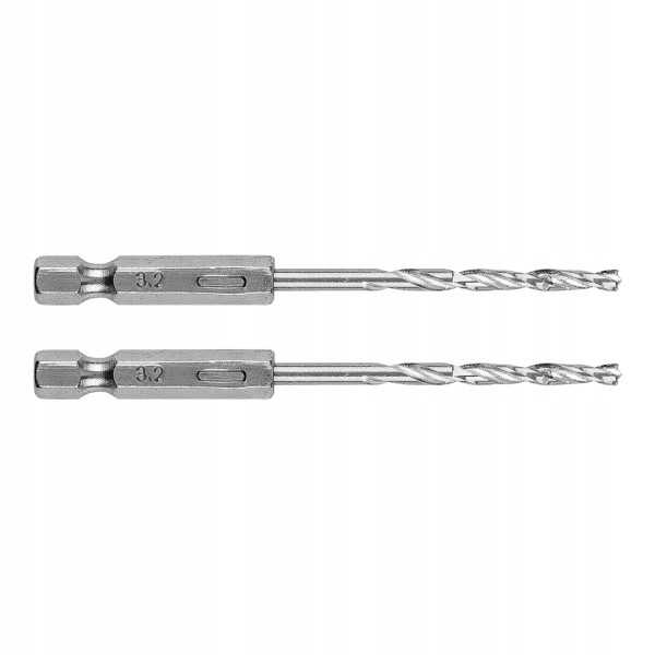 Wiertła do metalu Hex 3.2mm, 2 szt. zestaw wierteł GRAPHITE 384283