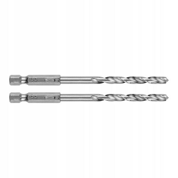 Wiertła do metalu Hex 5.5mm, zestaw wierteł 2 szt. GRAPHITE 384251