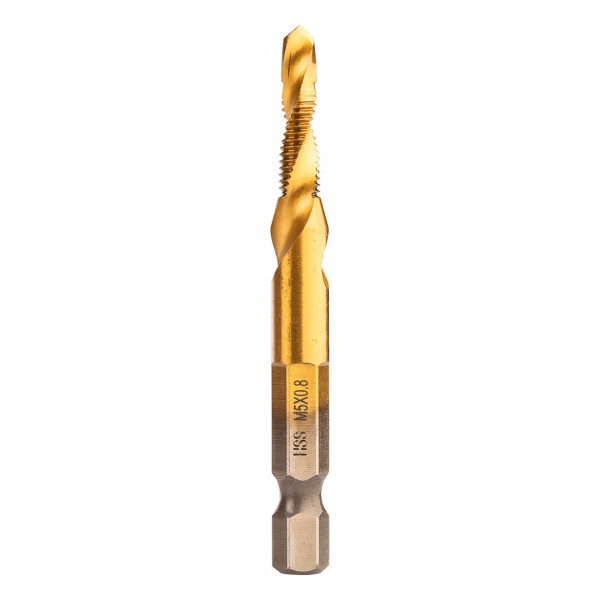 Wiertło gwintujące HSS TiN, M5x0,8 mm, Hex, gwintownik do gwintowania NEO 634054