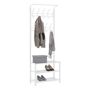 Wieszak Amelia 67 cm z półkami na buty biały 804689 Wieszak Amelia 67 cm z półkami na buty biały 804689