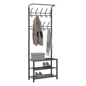 Wieszak Amelia 67 cm z półkami na buty czarny 804690 Wieszak Amelia 67 cm z półkami na buty czarny 804690