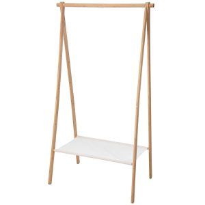Wieszak Bambusowy Scandi z Półką 86x57x155 cm 766452 Wieszak Bambusowy Scandi z Półką 86x57x155 cm 766452