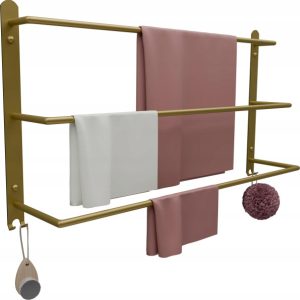 Wieszak Łazienkowy na ręczniki Ścienny Drabinka 60 cm POTRÓJNY Loft Złoty 958309 Wieszak Łazienkowy na ręczniki Ścienny Drabinka 60 cm POTRÓJNY Loft Złoty 958309