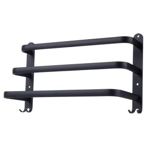 Wieszak na ręczniki aluminiowy czarny 40 cm 782391
