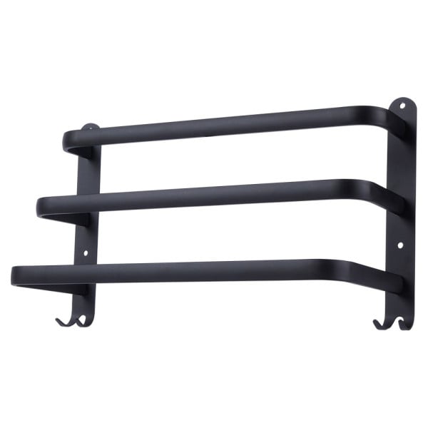 Wieszak na ręczniki aluminiowy czarny 40 cm 782391