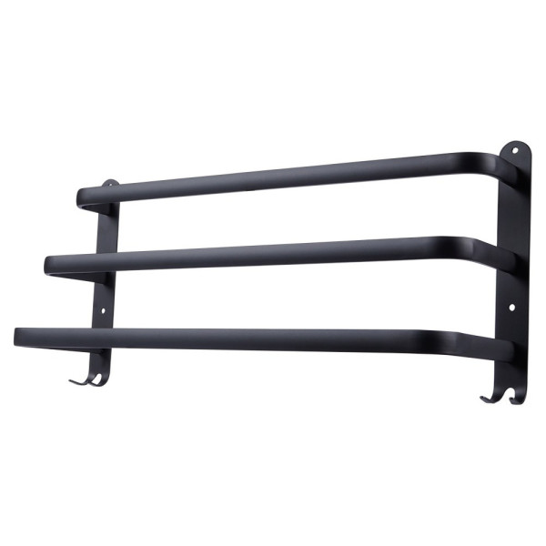 Wieszak na ręczniki aluminiowy czarny 50 cm 782389