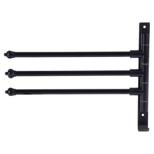 Wieszak na ręczniki aluminiowy czarny obrotowy 30 cm 782392