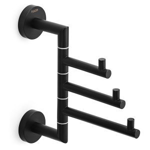 Wieszak na ręczniki potrójny 21 cm stalowy czarny 235988 Wieszak na ręczniki potrójny 21 cm stalowy czarny 235988