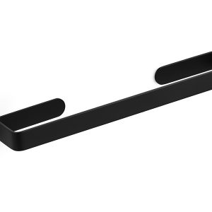 Wieszak na ręczniki z wodoodporną taśmą samoprzylepną 40 cm stalowy czarny 235984 Wieszak na ręczniki z wodoodporną taśmą samoprzylepną 40 cm stalowy czarny 235984