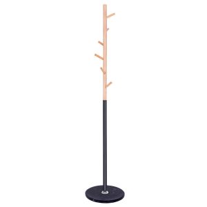 Wieszak na ubrania 180cm czarny z marmurową podstawą stojak 348283 Wieszak na ubrania 180cm czarny z marmurową podstawą stojak 348283