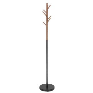 Wieszak na ubrania 180cm stojak podłogowy czarny, drewno 348281 Wieszak na ubrania 180cm stojak podłogowy czarny, drewno 348281