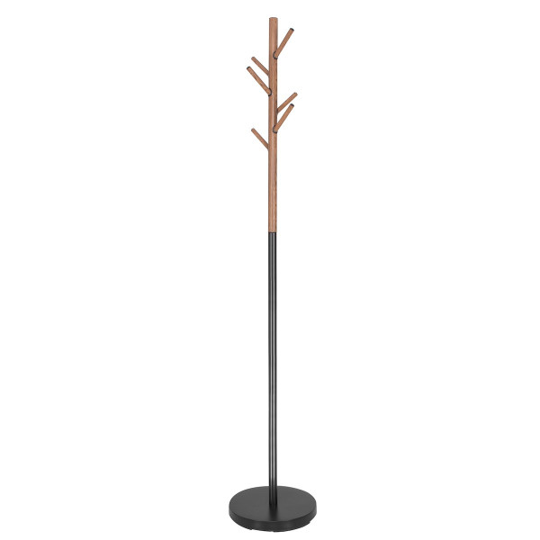 Wieszak na ubrania 180cm stojak podłogowy czarny, drewno 348281