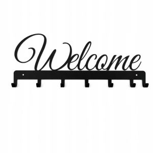 Wieszak na ubrania 57cm x 24cm Welcome Metal Czarny 1019768 Wieszak na ubrania 57cm x 24cm Welcome Metal Czarny 1019768