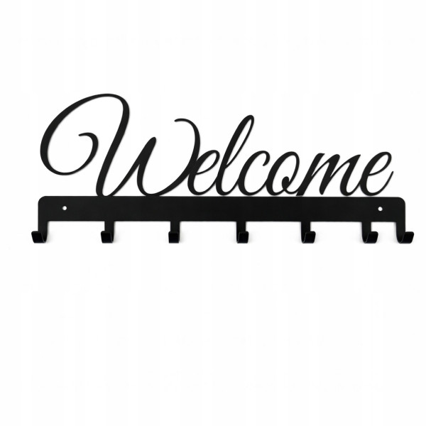 Wieszak na ubrania 57cm x 24cm Welcome Metal Czarny 1019768