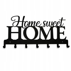 Wieszak na ubrania 57cmx26cm Home sweet Home Metal Czarny 1019759 Wieszak na ubrania 57cmx26cm Home sweet Home Metal Czarny 1019759