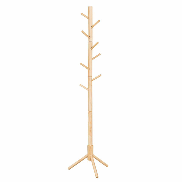 Wieszak na ubrania 8 haków 175 cm beżowy drewniany 991130