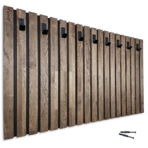 Wieszak na ubrania na ścianę Lamele 100cm brązowy 390081 Wieszak na ubrania na ścianę Lamele 100cm brązowy 390081