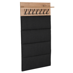 Wieszak Na Ubrania Panel Ścienny Tapicerowany Do Przedpokoju Dąb PRATO 755999 Wieszak Na Ubrania Panel Ścienny Tapicerowany Do Przedpokoju Dąb PRATO 755999