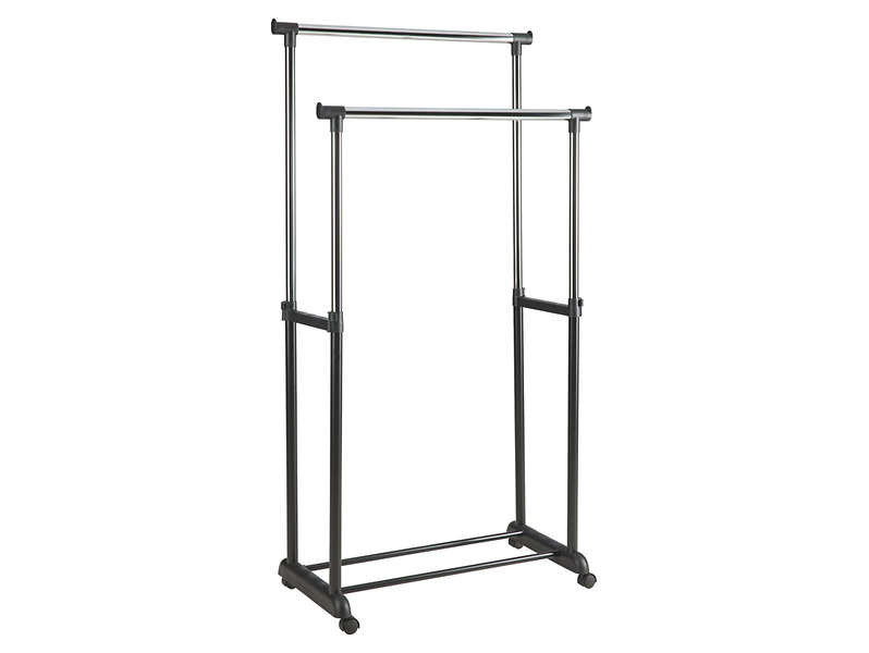 Wieszak podwójny James 84 cm mobilny i regulowany czarny 707350