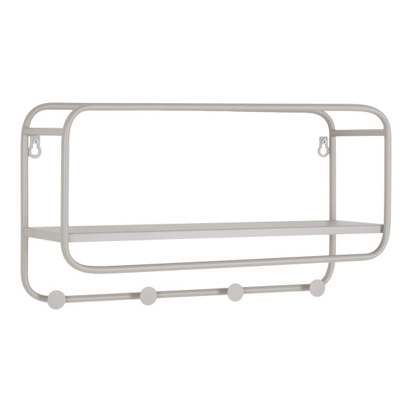WIESZAK/PÓŁKA Feira 45x15x25 cm szara METALOWA zaokrąglona 656844