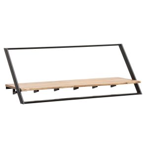 Wieszak ścienny akacja lite drewno metal 100cm Industrialny z krawędzią 965164 Wieszak ścienny akacja lite drewno metal 100cm Industrialny z krawędzią 965164