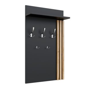 Wieszak Ścienny Lamele 5 Uchwyty Półka Loft 90×60 Dąb Wotan + Satyna 1079979 Wieszak Ścienny Lamele 5 Uchwyty Półka Loft 90×60 Dąb Wotan + Satyna 1079979