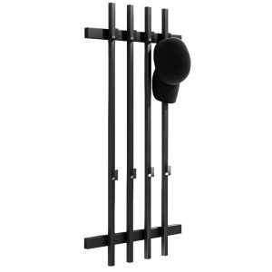 Wieszak ścienny lamele loft 100x40cm czarny metalowy do przedpokoju 730988 Wieszak ścienny lamele loft 100x40cm czarny metalowy do przedpokoju 730988