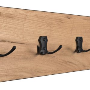 Wieszak ścienny loft dąb craft + czarny – Luero 305276 Wieszak ścienny loft dąb craft + czarny – Luero 305276
