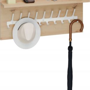 Wieszak ścienny LOFT z półką 70 cm – stylowy organizer do przedpokoju 1066404 Wieszak ścienny LOFT z półką 70 cm – stylowy organizer do przedpokoju 1066404