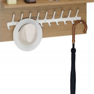Wieszak ścienny LOFT z półką 70 cm – stylowy organizer do przedpokoju 1066413 Wieszak ścienny LOFT z półką 70 cm – stylowy organizer do przedpokoju 1066413