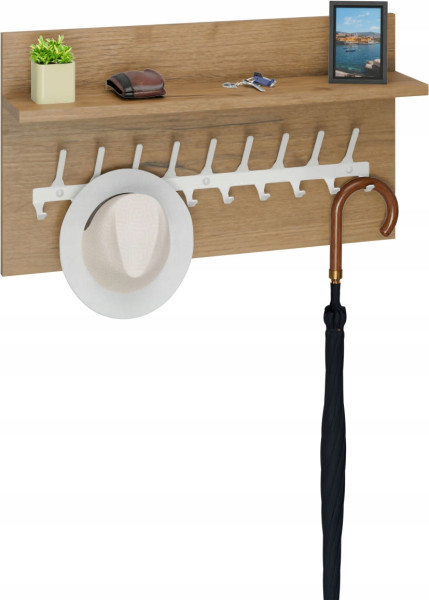 Wieszak ścienny LOFT z półką 70 cm – stylowy organizer do przedpokoju 1066413