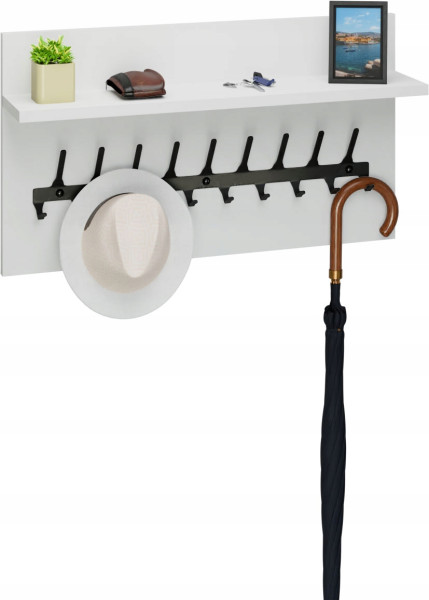 Wieszak ścienny LOFT z półką 70 cm – stylowy organizer do przedpokoju 1066415