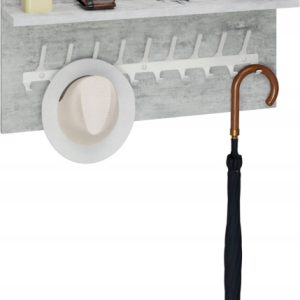 Wieszak ścienny LOFT z półką 70 cm – stylowy organizer do przedpokoju 1066420 Wieszak ścienny LOFT z półką 70 cm – stylowy organizer do przedpokoju 1066420