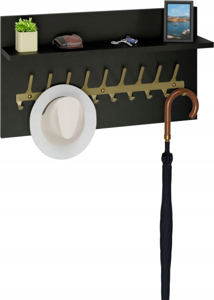 Wieszak ścienny LOFT z półką 70 cm – stylowy organizer do przedpokoju 1066405