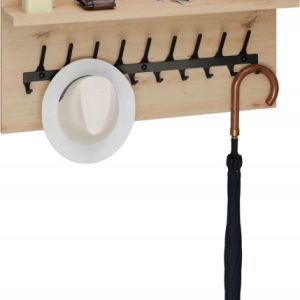 Wieszak ścienny LOFT z półką 70 cm – stylowy organizer do przedpokoju 1066406 Wieszak ścienny LOFT z półką 70 cm – stylowy organizer do przedpokoju 1066406