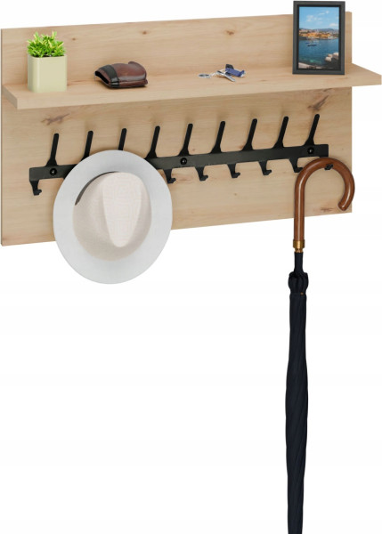 Wieszak ścienny LOFT z półką 70 cm – stylowy organizer do przedpokoju 1066406