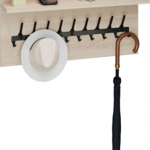 Wieszak ścienny LOFT z półką 70 cm – stylowy organizer do przedpokoju 1066403 Wieszak ścienny LOFT z półką 70 cm – stylowy organizer do przedpokoju 1066403