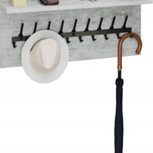 Wieszak ścienny LOFT z półką 70 cm – stylowy organizer do przedpokoju 1066407 Wieszak ścienny LOFT z półką 70 cm – stylowy organizer do przedpokoju 1066407