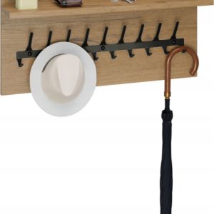 Wieszak ścienny LOFT z półką 70 cm – stylowy organizer do przedpokoju 1066409 Wieszak ścienny LOFT z półką 70 cm – stylowy organizer do przedpokoju 1066409
