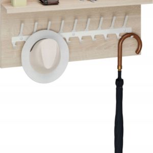 Wieszak ścienny LOFT z półką 70 cm – stylowy organizer do przedpokoju 1066410 Wieszak ścienny LOFT z półką 70 cm – stylowy organizer do przedpokoju 1066410