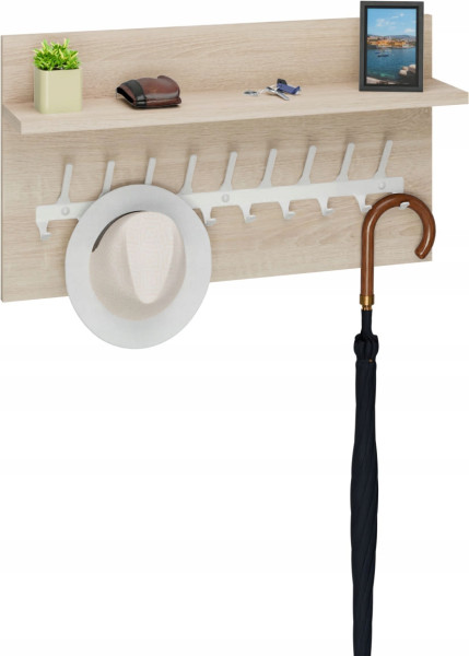 Wieszak ścienny LOFT z półką 70 cm – stylowy organizer do przedpokoju 1066410