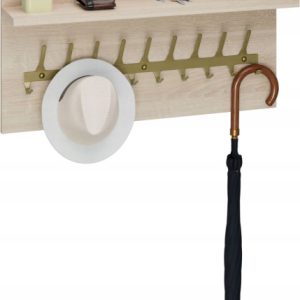 Wieszak ścienny LOFT z półką 70 cm – stylowy organizer do przedpokoju 1066412 Wieszak ścienny LOFT z półką 70 cm – stylowy organizer do przedpokoju 1066412