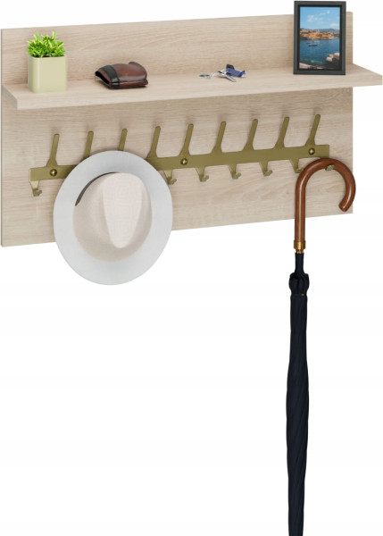 Wieszak ścienny LOFT z półką 70 cm – stylowy organizer do przedpokoju 1066412