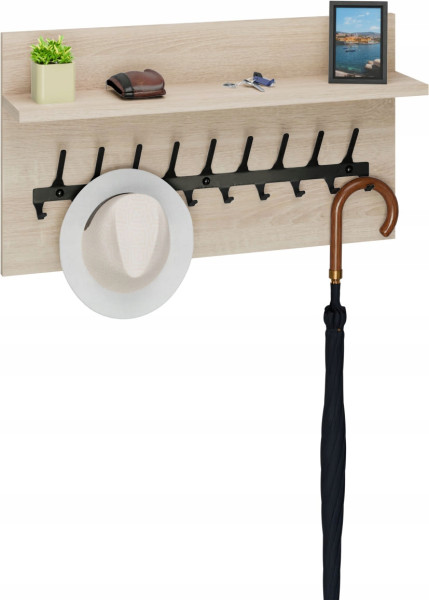 Wieszak ścienny LOFT z półką 70 cm – stylowy organizer do przedpokoju 1066403