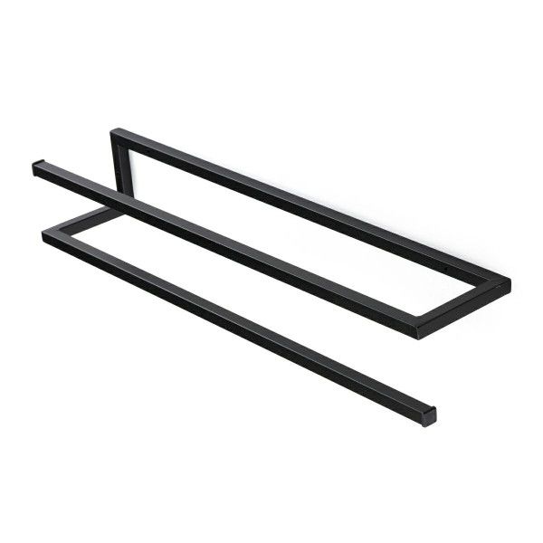 Wieszak ścienny na 2 ręczniki 60 cm czarny mat metal loft 1032137