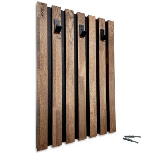 Wieszak ścienny na ubrania Lamele 40cm brązowy 390077