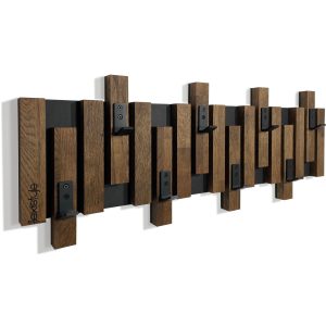Wieszak ścienny na ubrania Lamele Mini 80cm brązowy 390072 Wieszak ścienny na ubrania Lamele Mini 80cm brązowy 390072