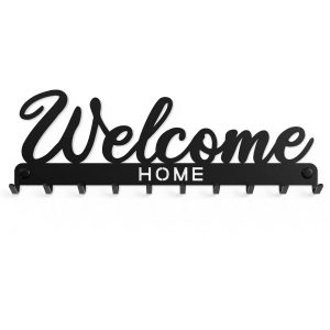 Wieszak ścienny „Welcome home” na klucze, ubrania, biżuterie, ozdobny 1szt 571009 Wieszak ścienny „Welcome home” na klucze, ubrania, biżuterie, ozdobny 1szt 571009