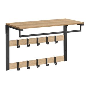 Wieszak ścienny z półką wieszak ścienny na kurtki ubrania 10 HACZYKÓW 65cm 1084293 Wieszak ścienny z półką wieszak ścienny na kurtki ubrania 10 HACZYKÓW 65cm 1084293
